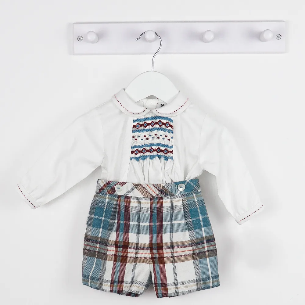 AW Smocked Sarah Louise Boys Shirt & Short Set
