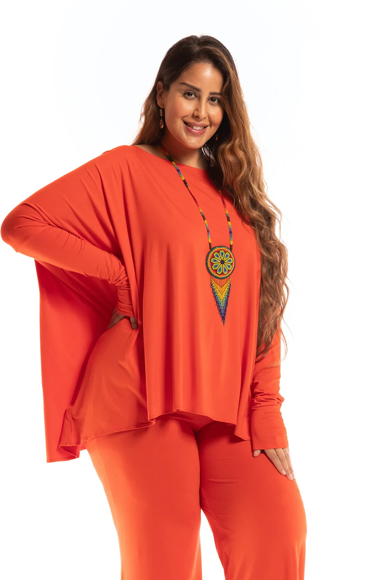 BAMBOO BAGGY BOX TOP SPICY ORANGE