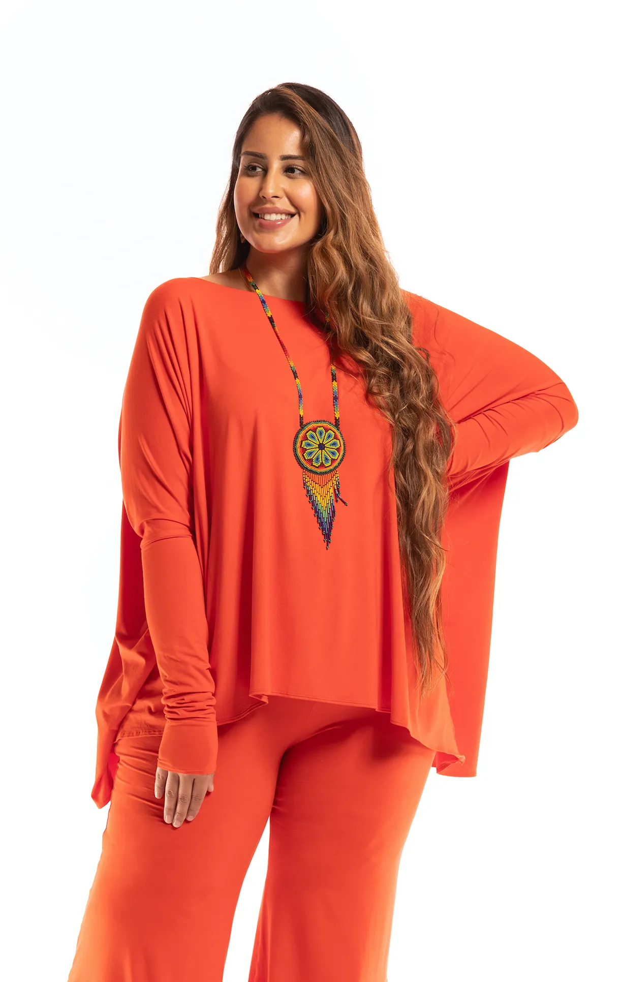 BAMBOO BAGGY BOX TOP SPICY ORANGE