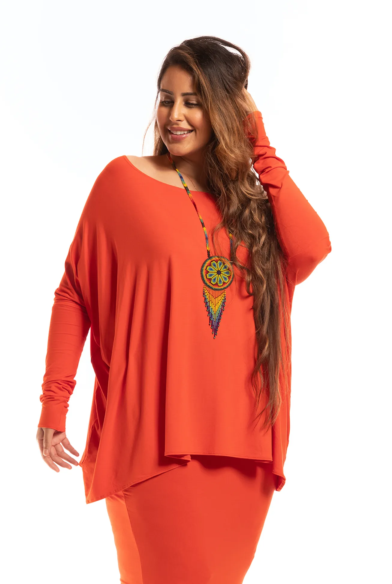 BAMBOO BAGGY BOX TOP SPICY ORANGE