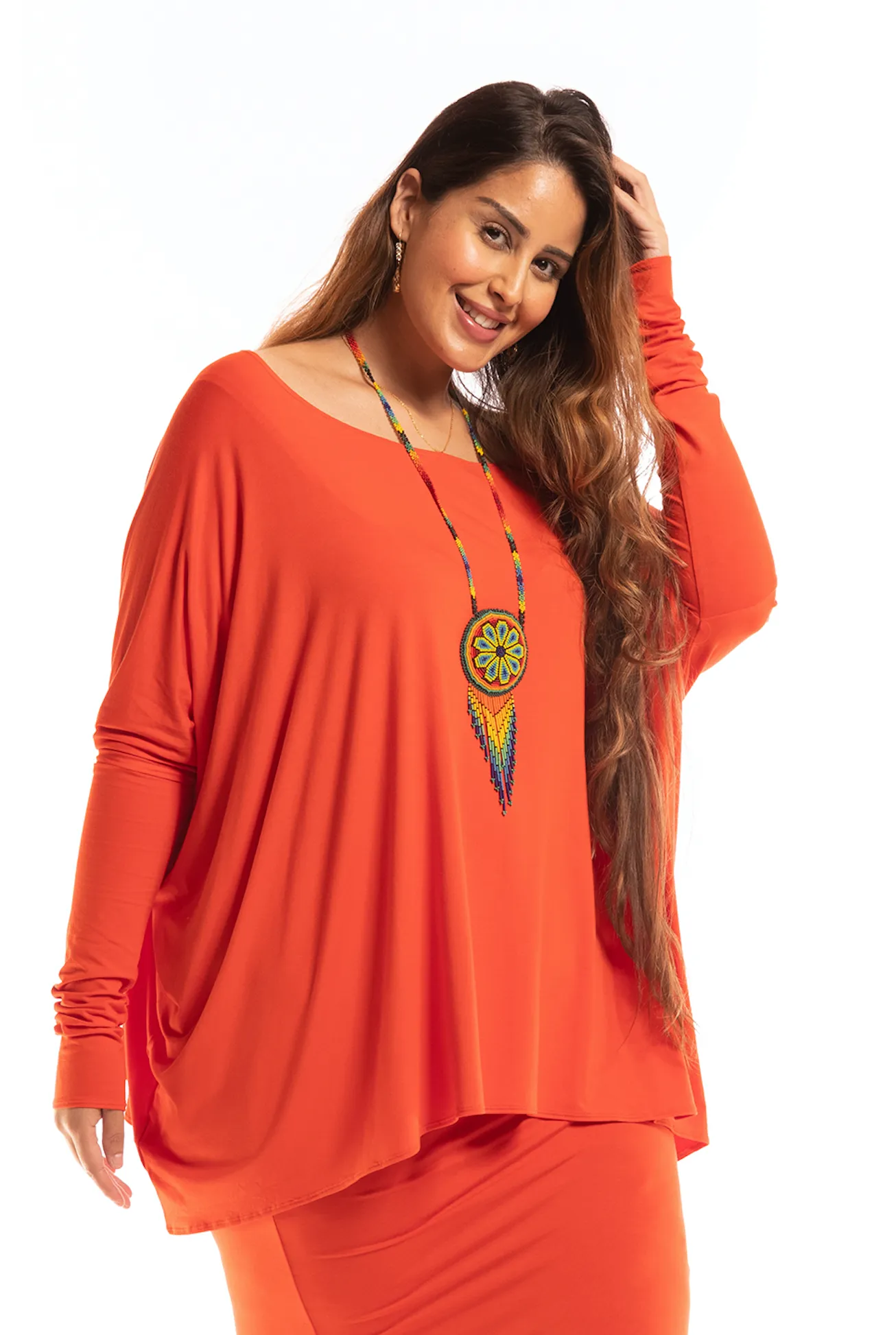 BAMBOO BAGGY BOX TOP SPICY ORANGE