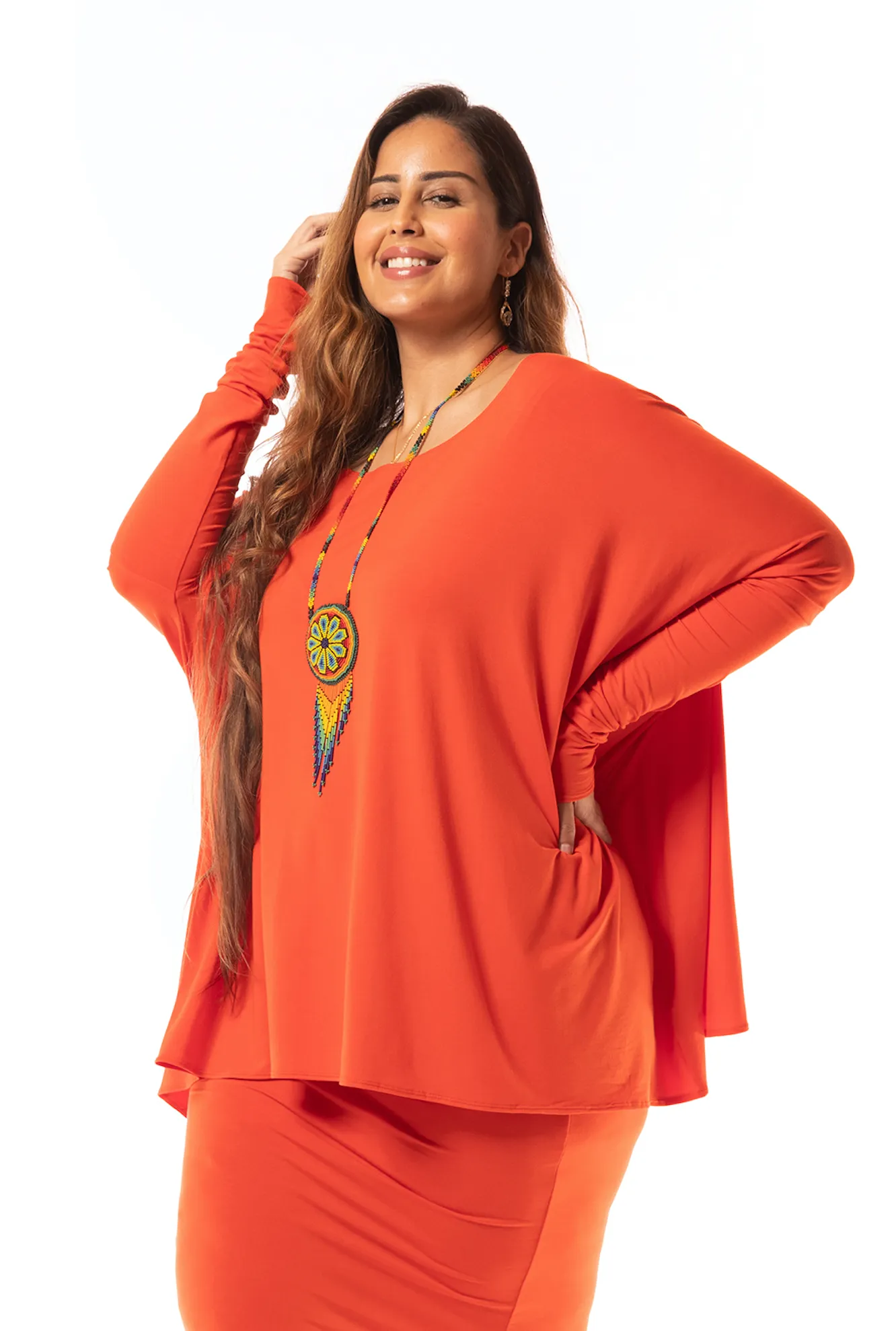 BAMBOO BAGGY BOX TOP SPICY ORANGE