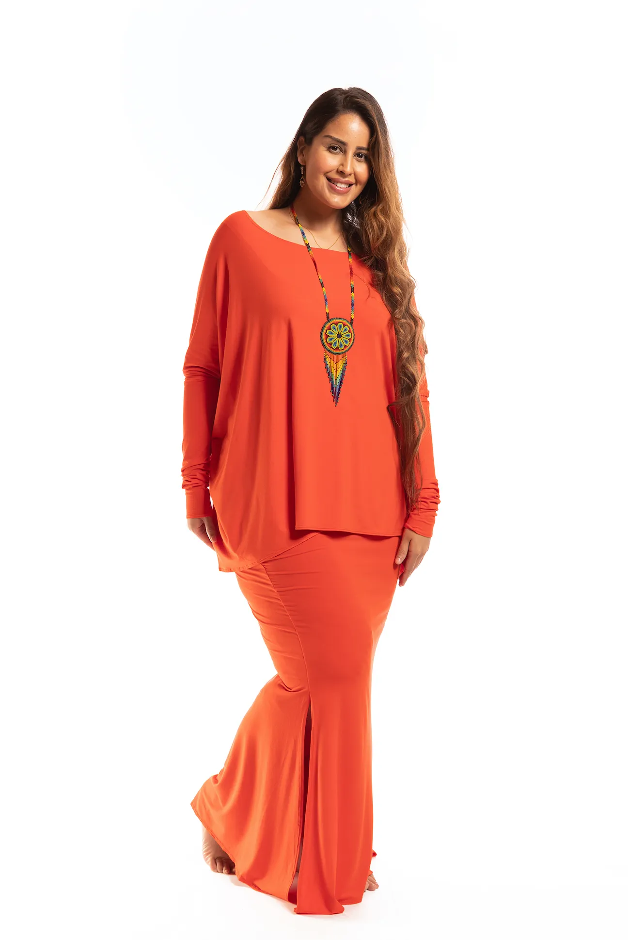 BAMBOO BAGGY BOX TOP SPICY ORANGE