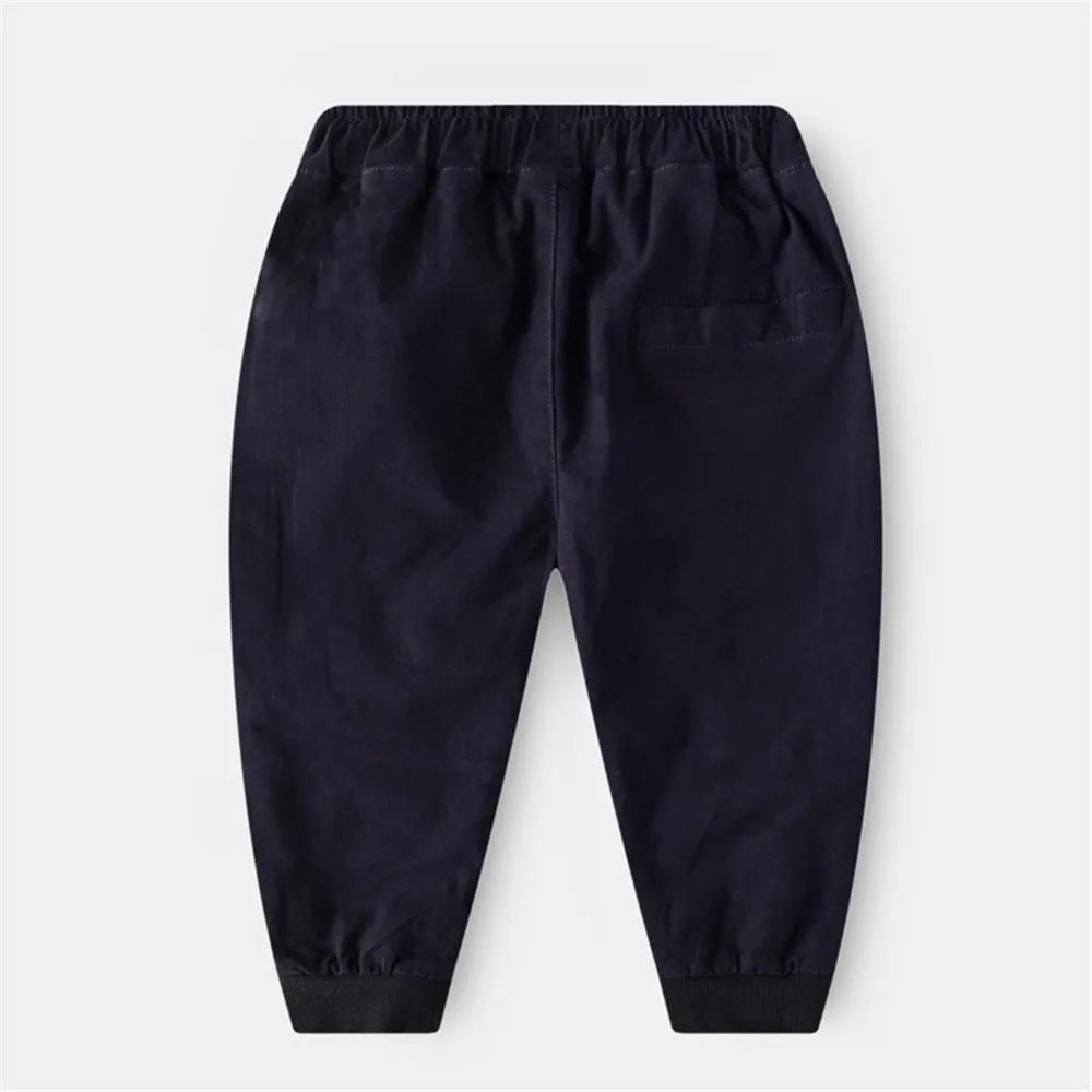 Boys Solid Letter Casual Pants Wholesale