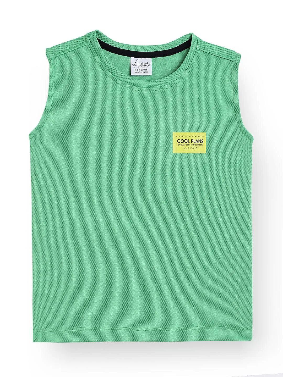 COOL BOYS SPORTY SLEEVELESS T-SHIRT-GREEN