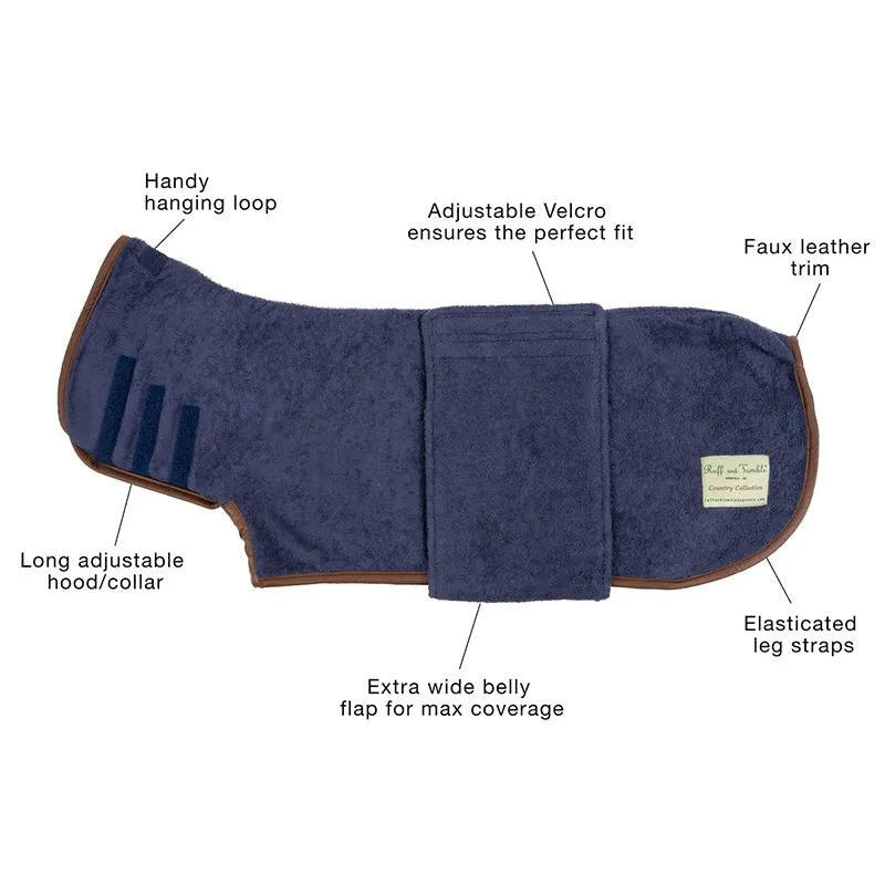 Country Dog Drying Coat in French Navy