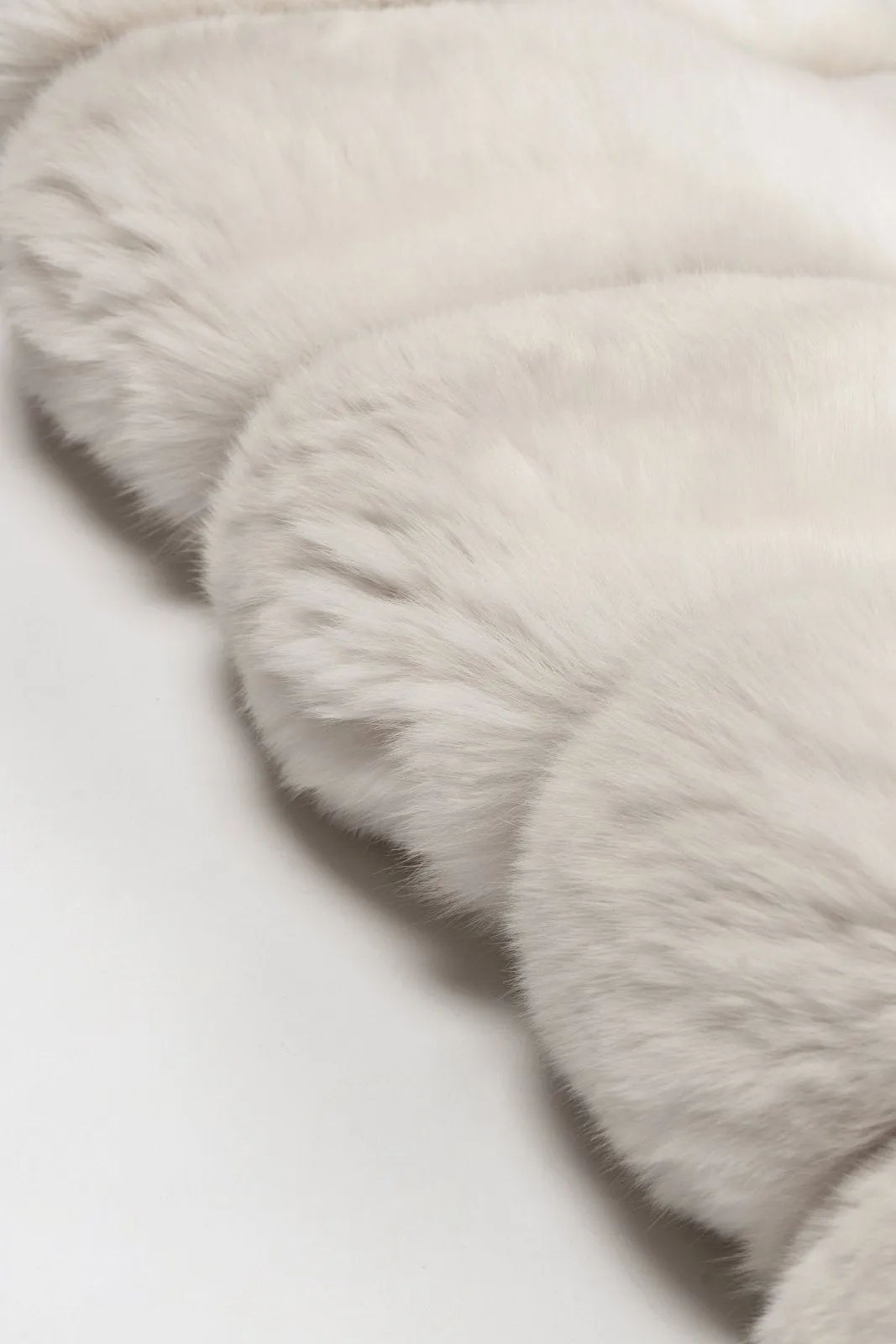 Cream Chinchilla Fur Jacket with Lynx Collar