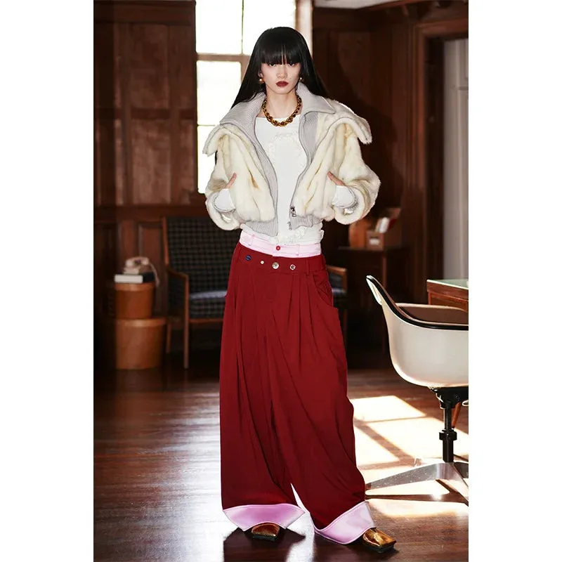 Faux Fur Splicing Coat