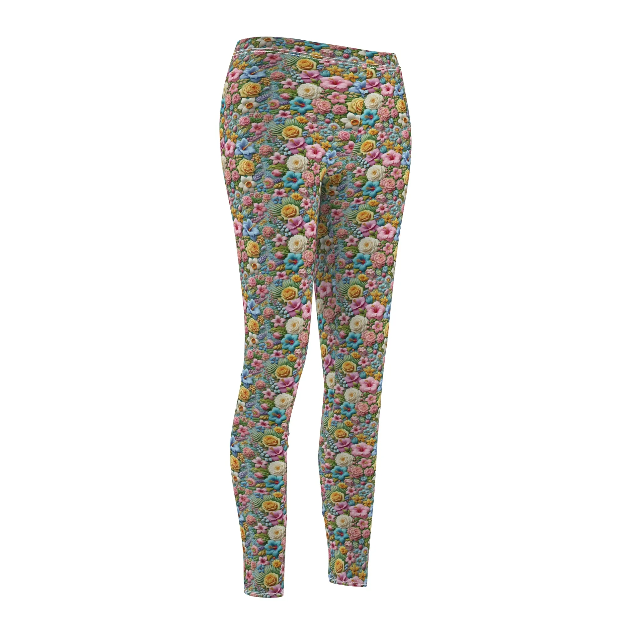 Floral Women's Casual Leggings Stylish, Comfortable High-Waisted Yoga Pants for Everyday Wear, Workout, and Lounge – Perfect Gift Idea for Her – Available in Plus Sizes