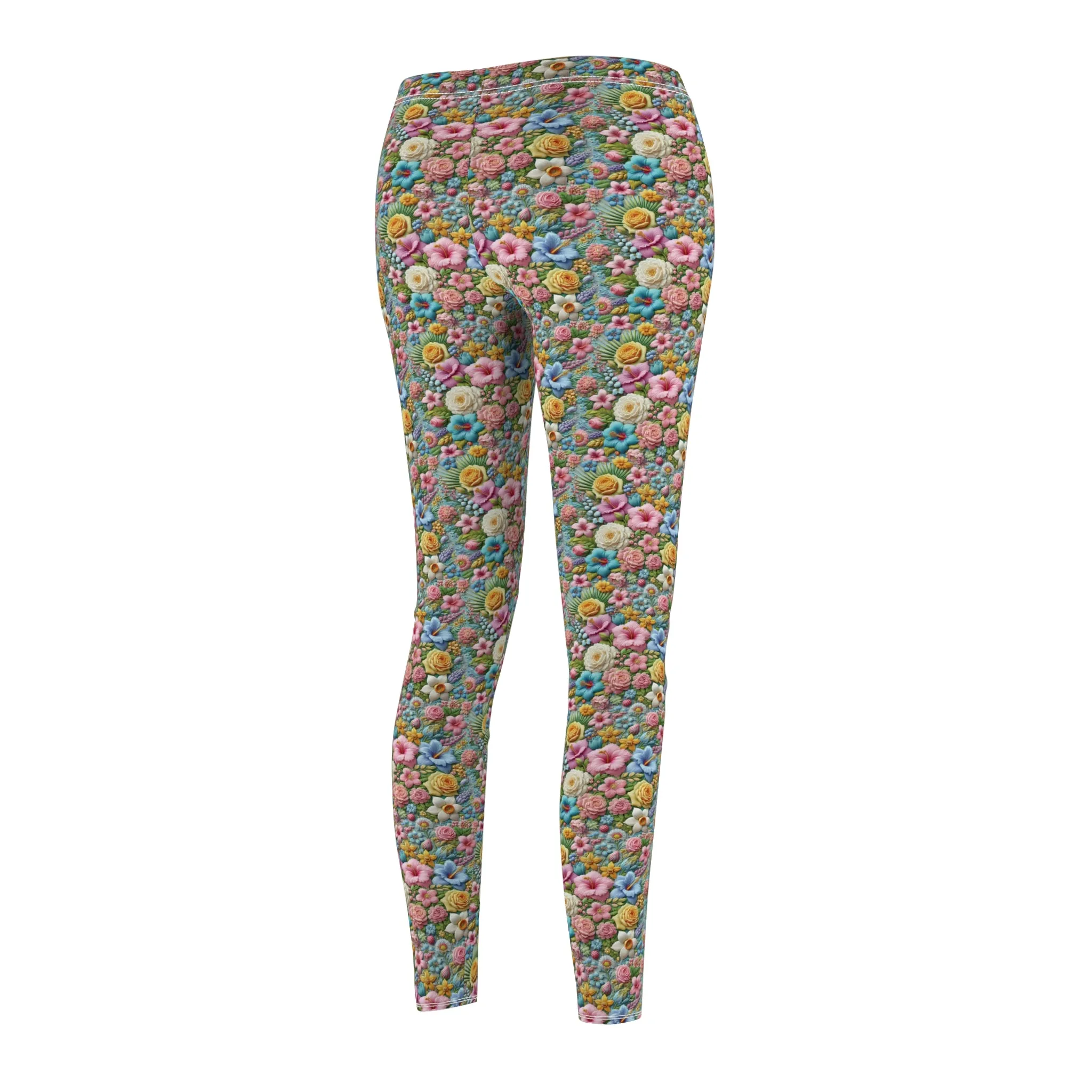 Floral Women's Casual Leggings Stylish, Comfortable High-Waisted Yoga Pants for Everyday Wear, Workout, and Lounge – Perfect Gift Idea for Her – Available in Plus Sizes