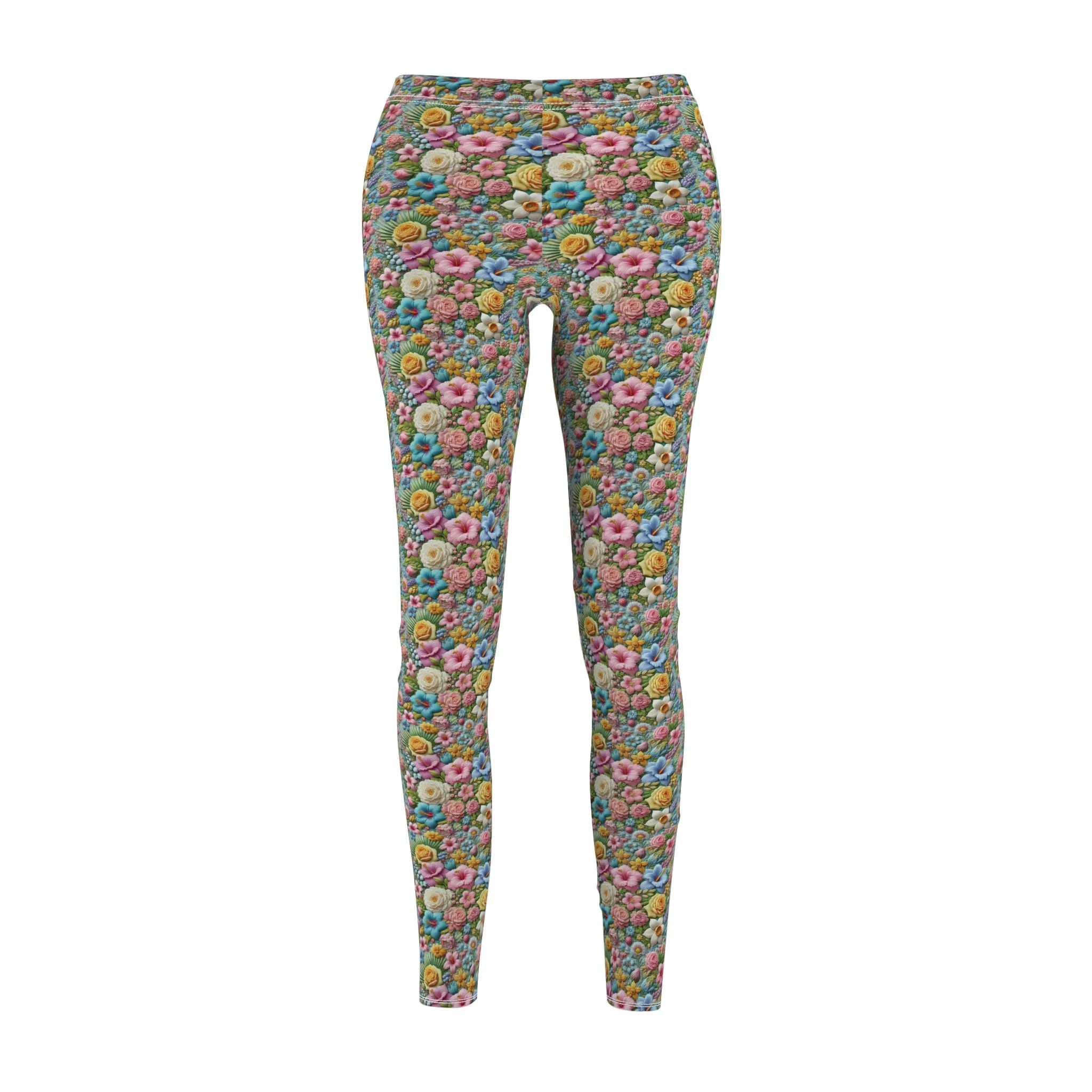 Floral Women's Casual Leggings Stylish, Comfortable High-Waisted Yoga Pants for Everyday Wear, Workout, and Lounge – Perfect Gift Idea for Her – Available in Plus Sizes