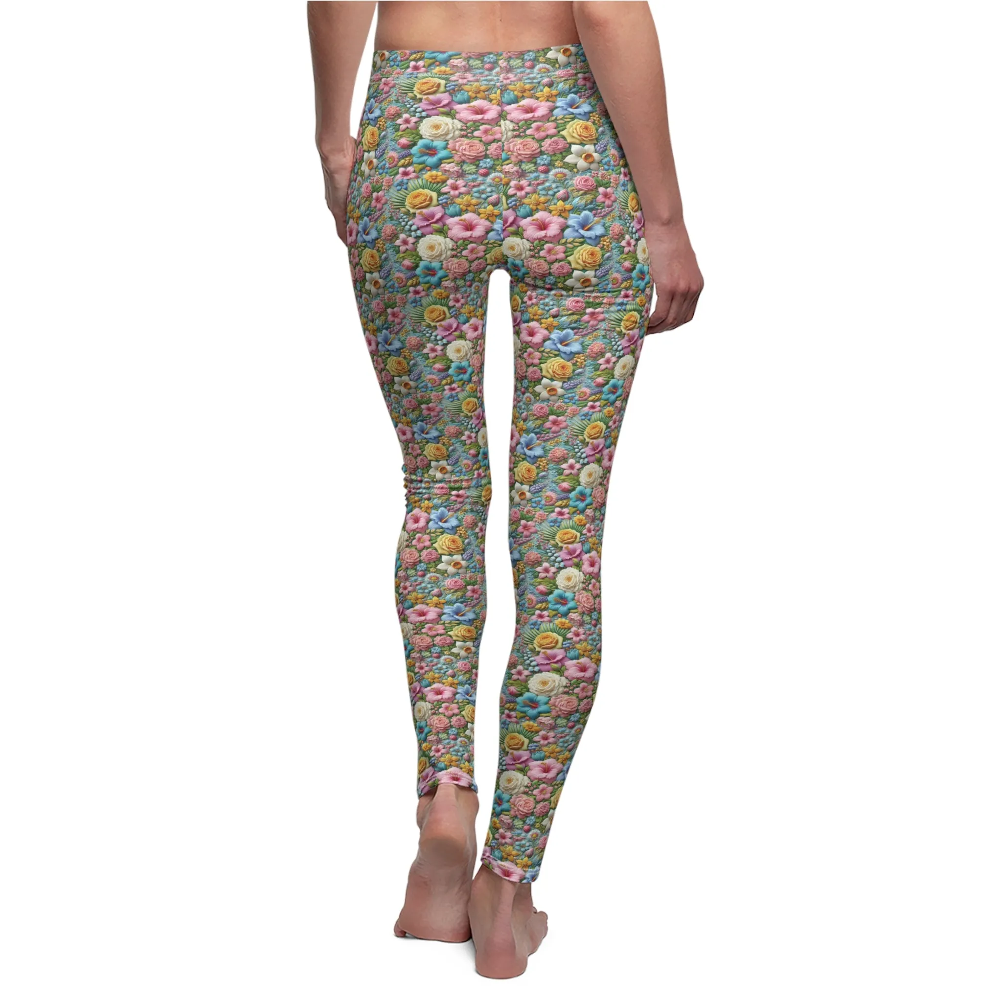 Floral Women's Casual Leggings Stylish, Comfortable High-Waisted Yoga Pants for Everyday Wear, Workout, and Lounge – Perfect Gift Idea for Her – Available in Plus Sizes