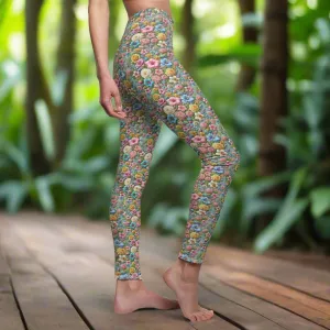 Floral Women's Casual Leggings Stylish, Comfortable High-Waisted Yoga Pants for Everyday Wear, Workout, and Lounge – Perfect Gift Idea for Her – Available in Plus Sizes