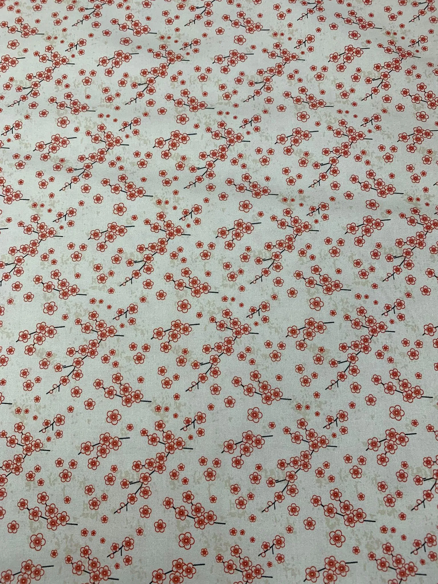 Kimonos & Koi - Japanese Cherry Blossom Cream - Paintbrush Studio Cotton Fabric