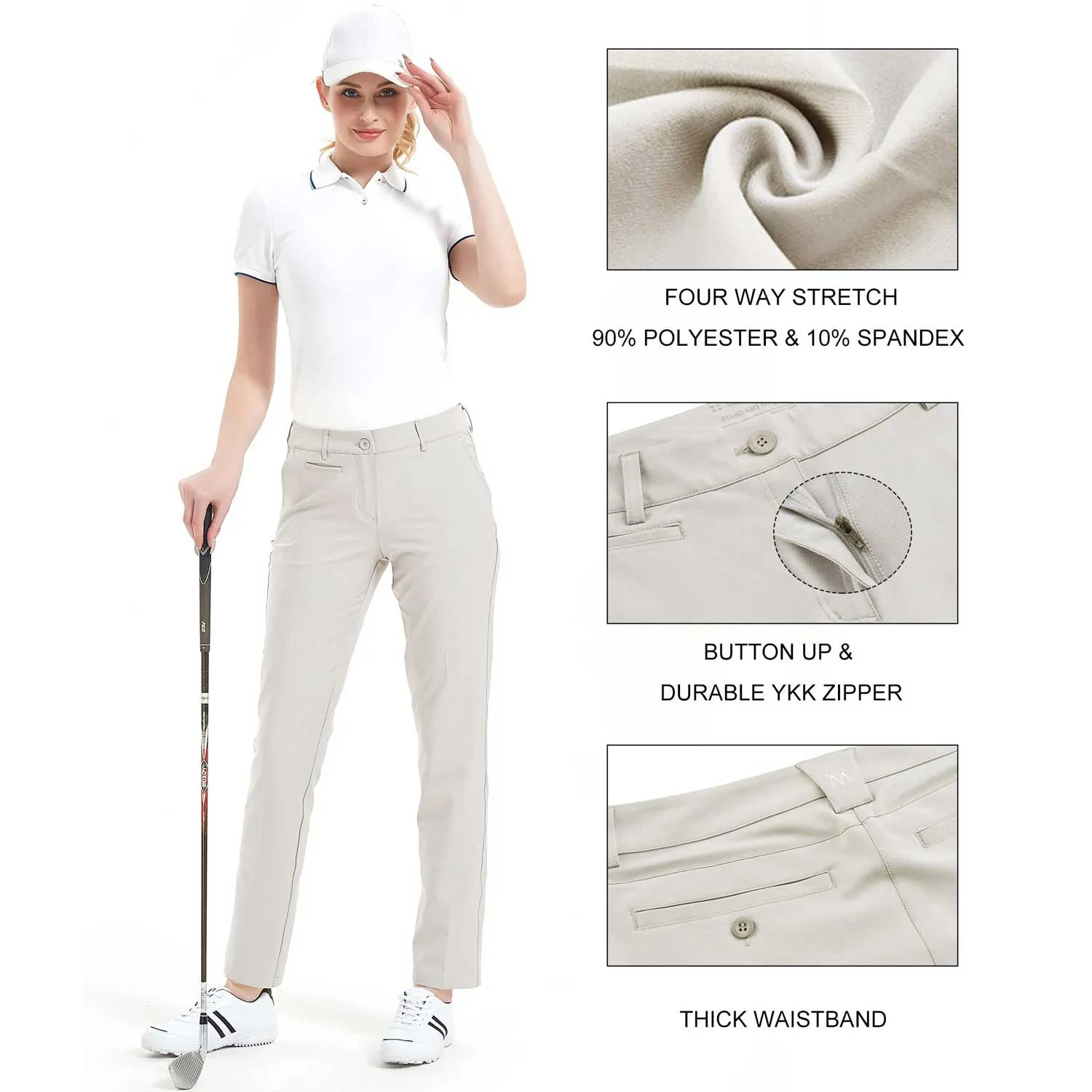 Lesmart Women's Tailored Stretch Golf Pants