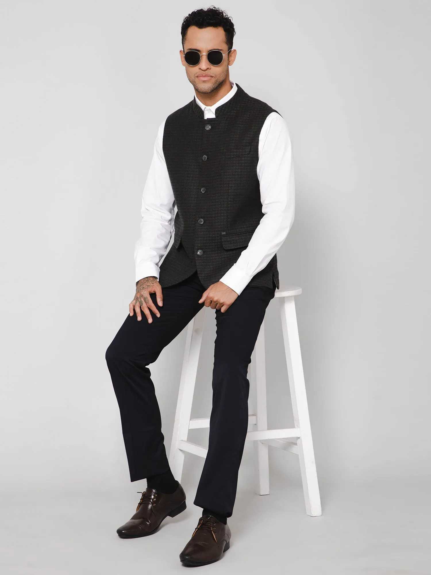 Men Green Waist Coat