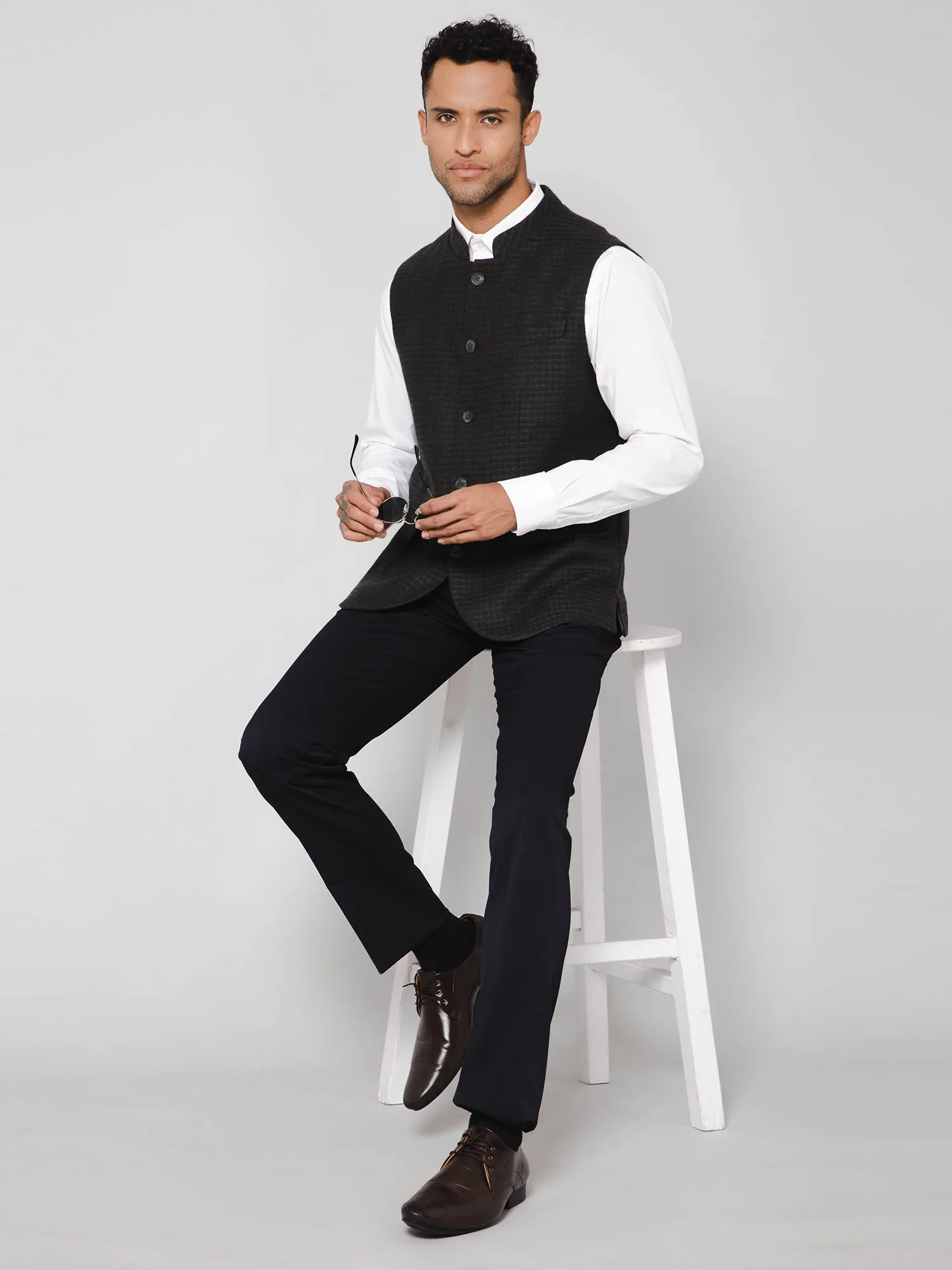Men Green Waist Coat