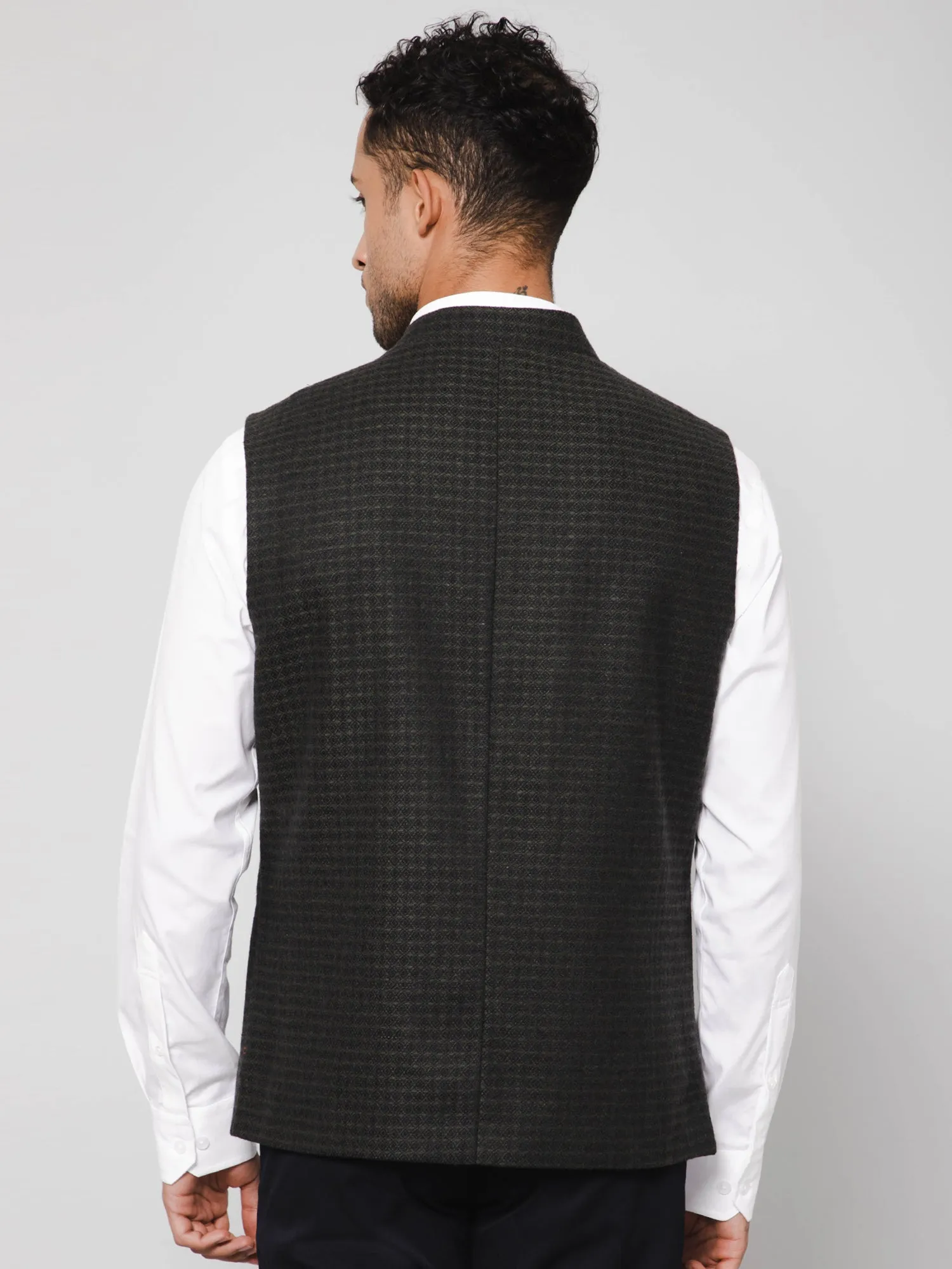 Men Green Waist Coat