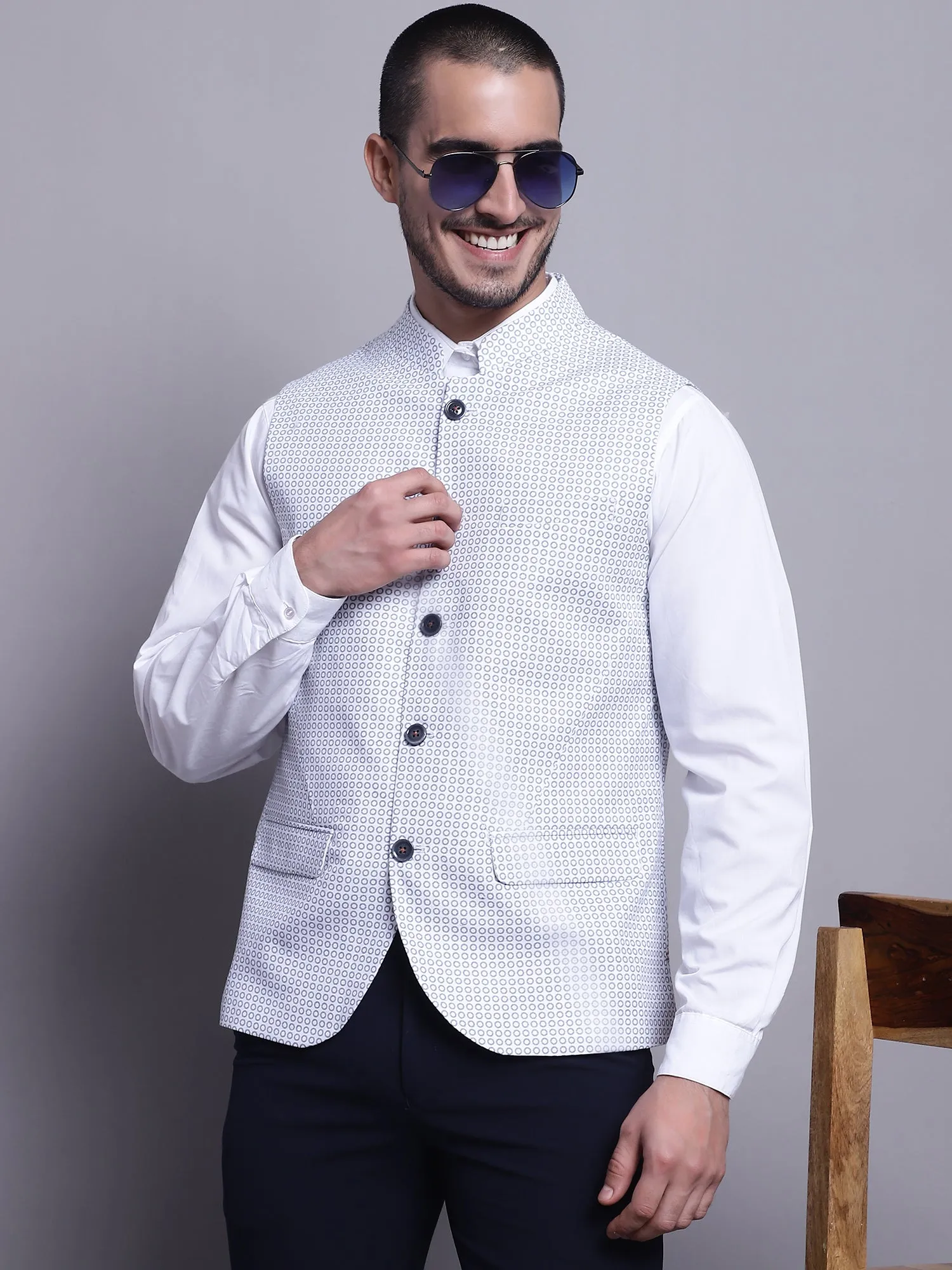 Men White Waist Coat