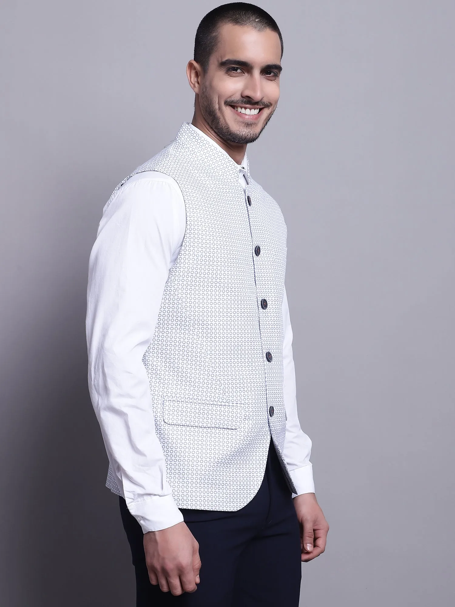 Men White Waist Coat