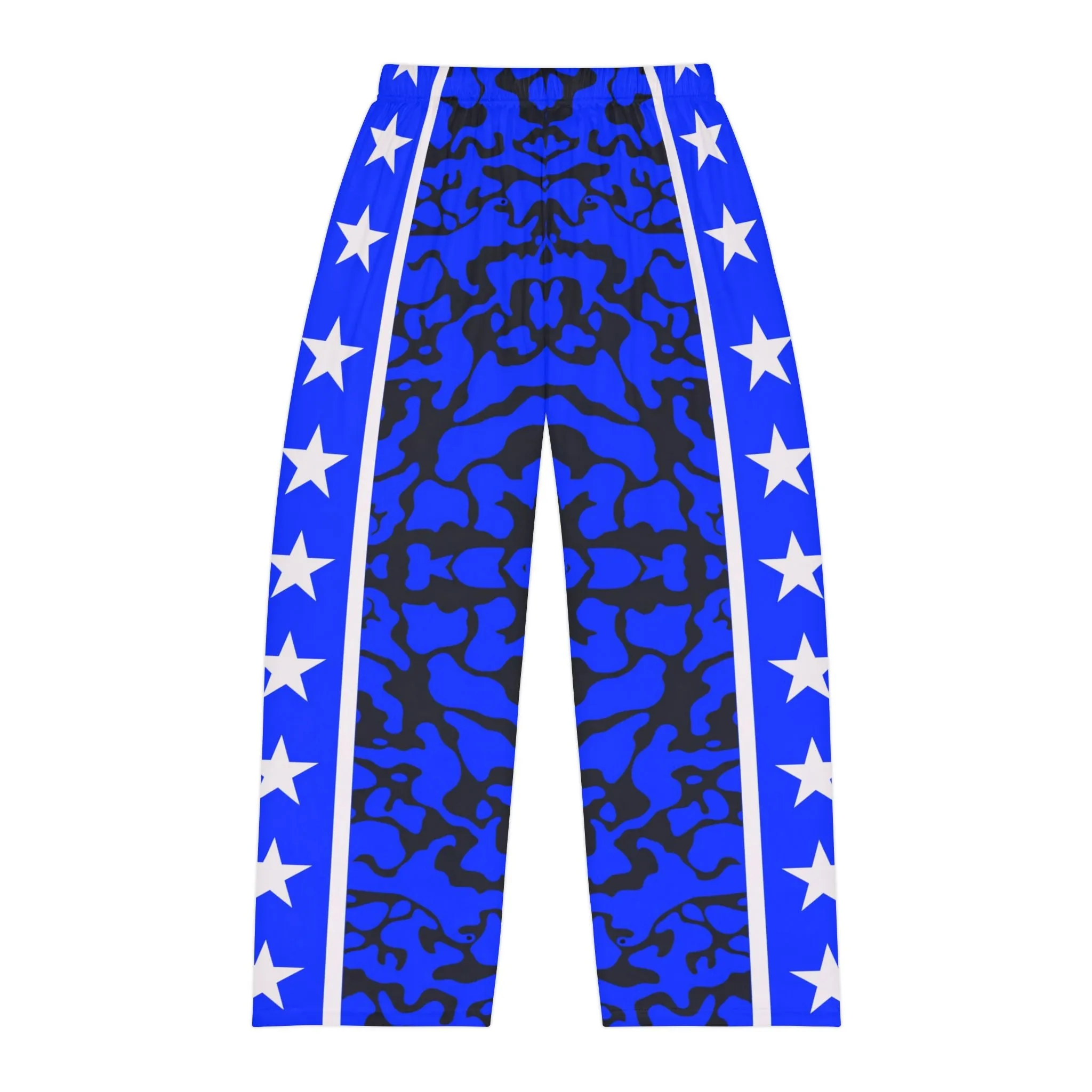 Men's Blue Camo Pajama Pants with Stars - Comfortable Loungewear