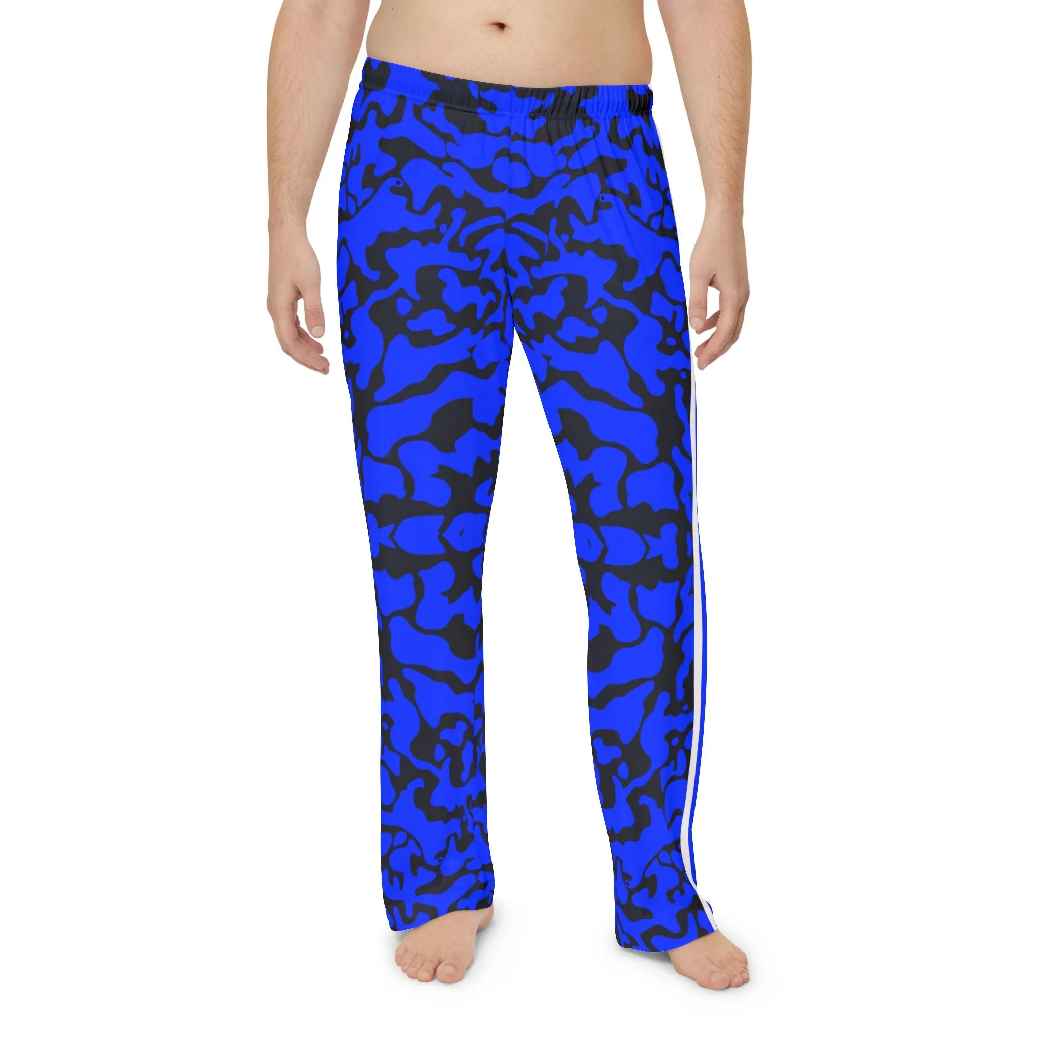Men's Blue Camo Pajama Pants with Stars - Comfortable Loungewear