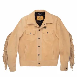 Mens Native American Western Brown Leather Jacket
