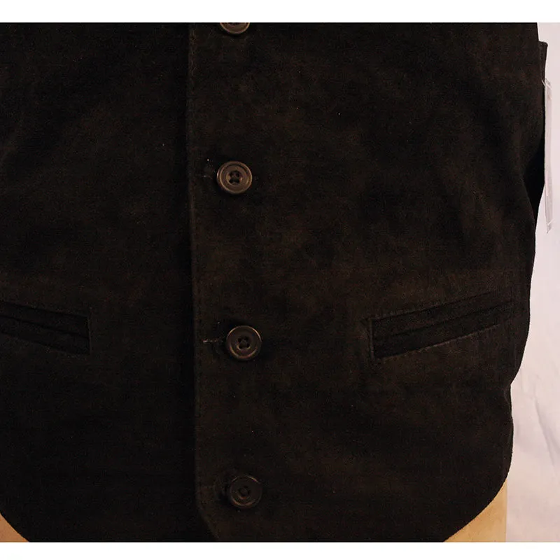 Mens Smart Casual Waistcoat in Black Suede