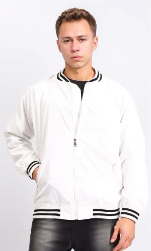 O202636 - Waterproof Varsity Jacket - White