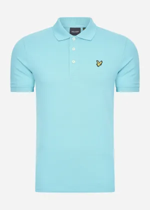 Plain polo shirt - alpine sky
