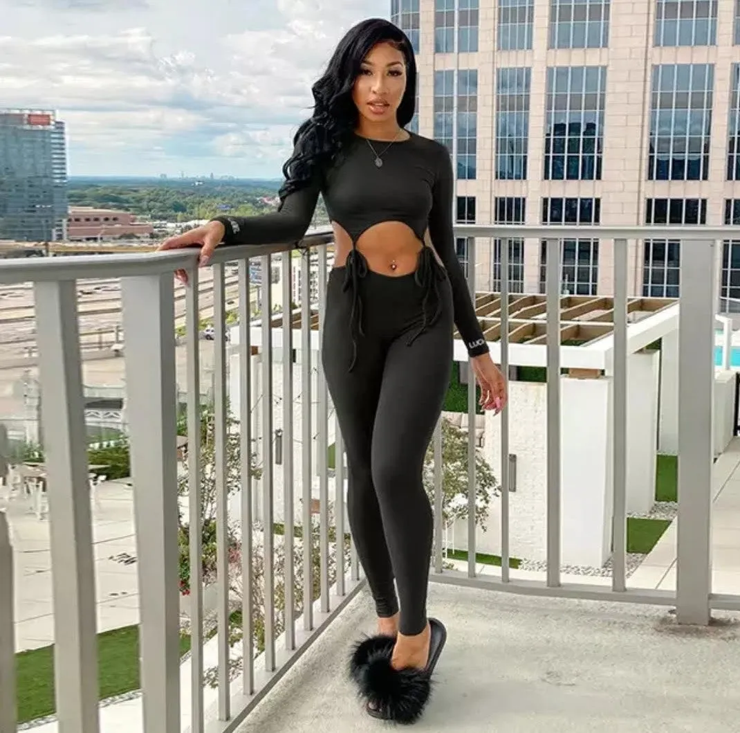 Rude Gyal Jumpsuit - Gray