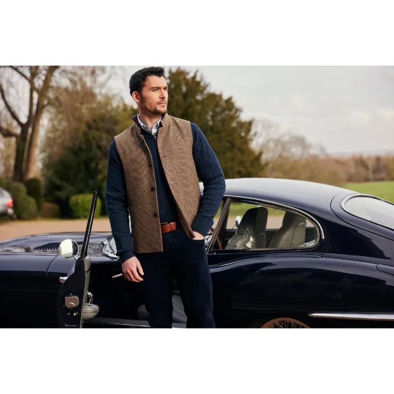 Schoffel Berwick Nehru Mens Tweed Waistcoat - Hawick Tweed