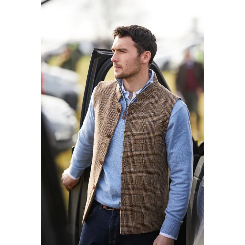 Schoffel Berwick Nehru Mens Tweed Waistcoat - Hawick Tweed