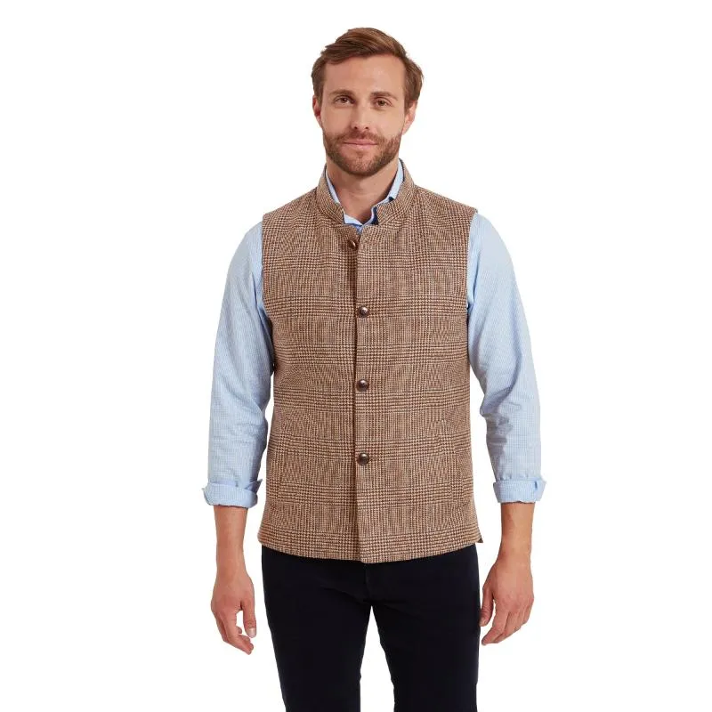 Schoffel Berwick Nehru Mens Tweed Waistcoat - Hawick Tweed