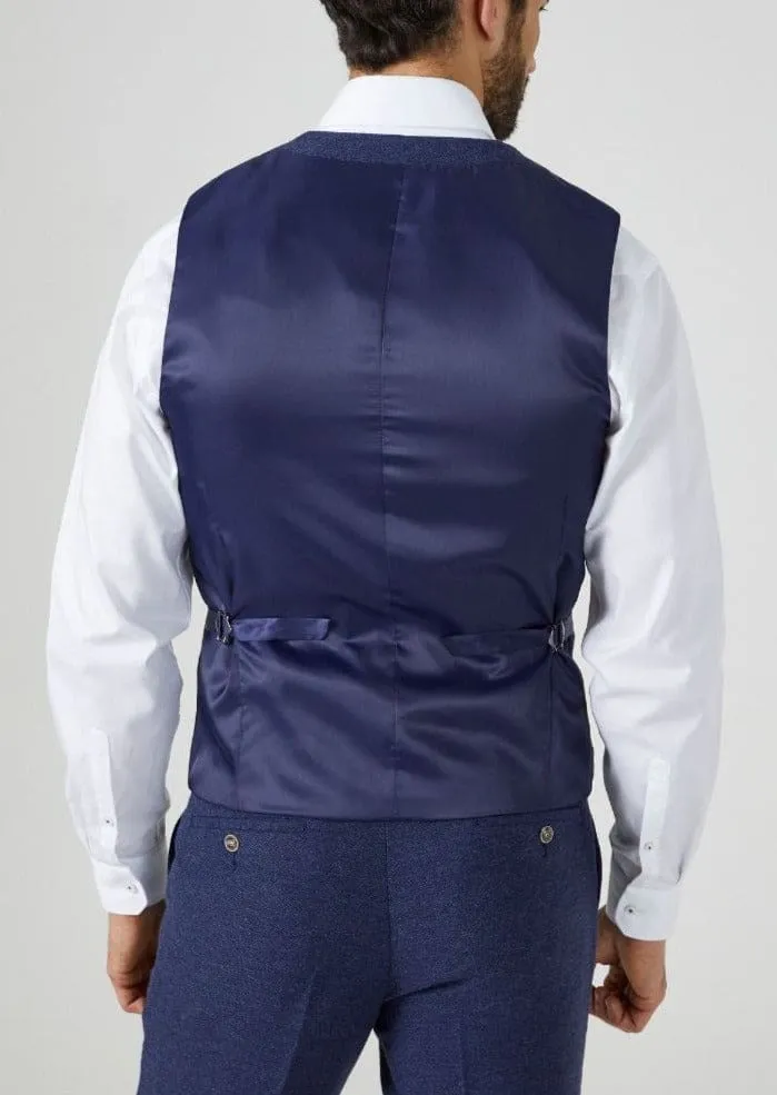 Skopes Jude Navy Herringbone Tweed Waistcoat