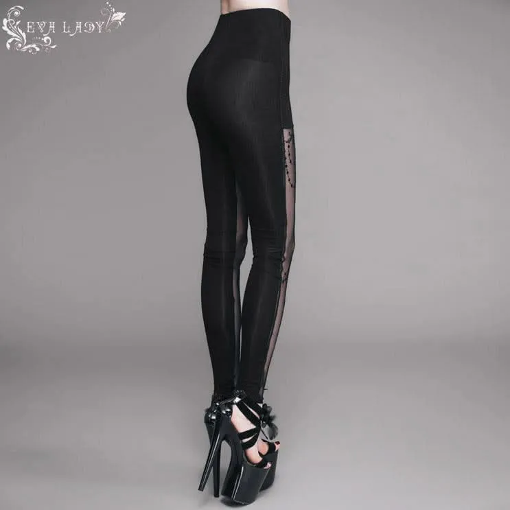 'Witchy Lich' Gothic Stretchy Mesh Panel Leggings