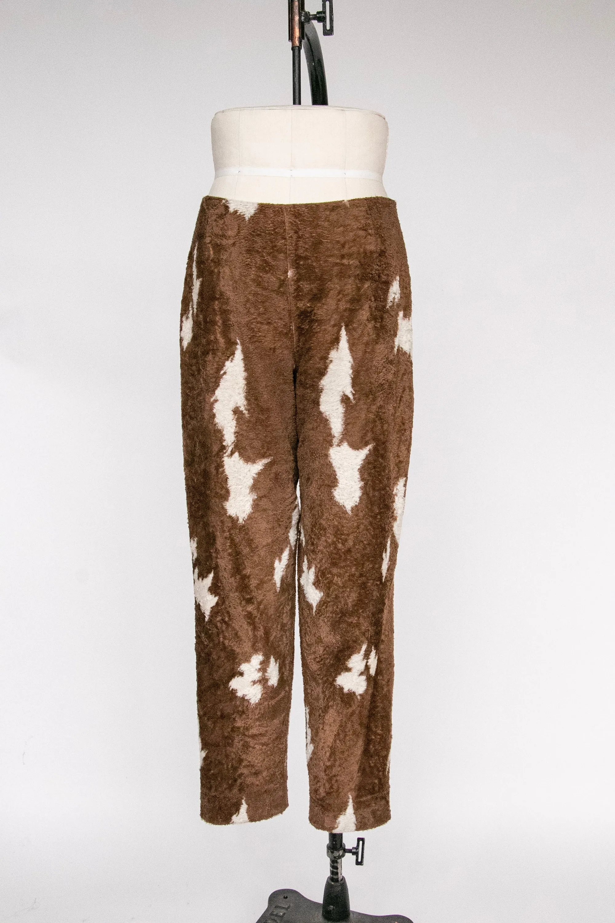 Y2K Pants Faux Fur Cow Print Bil Blass M/L