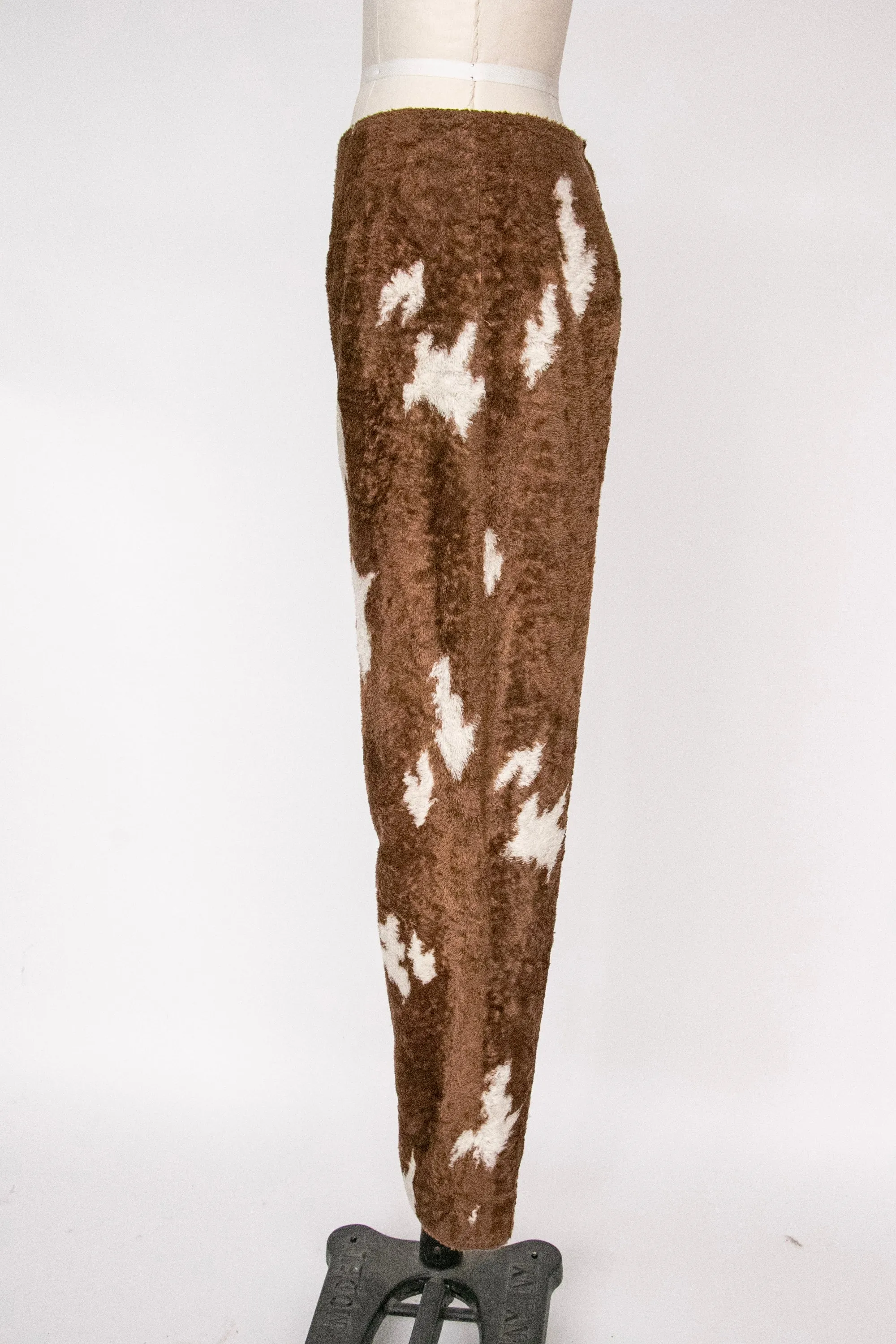 Y2K Pants Faux Fur Cow Print Bil Blass M/L