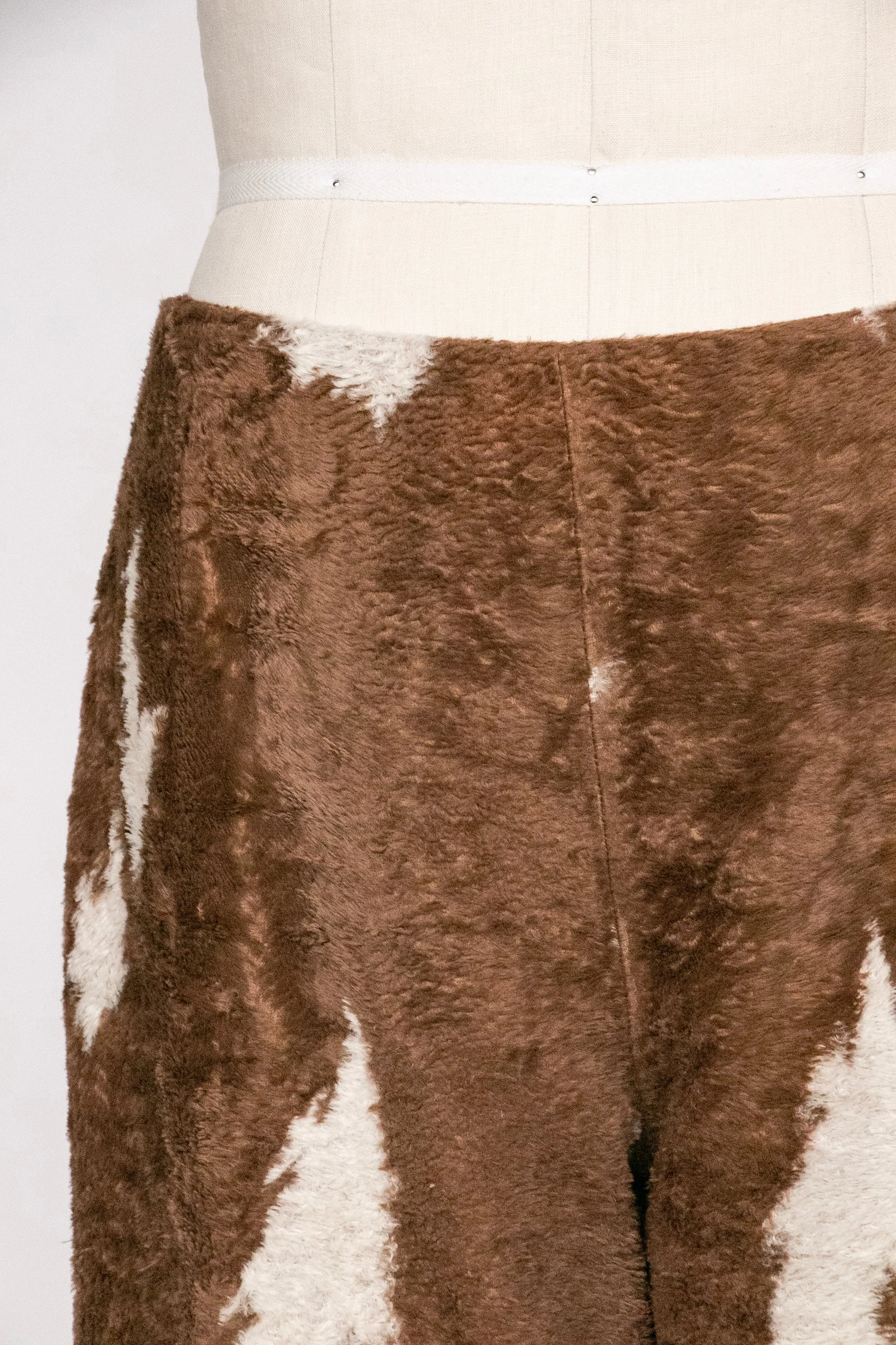 Y2K Pants Faux Fur Cow Print Bil Blass M/L