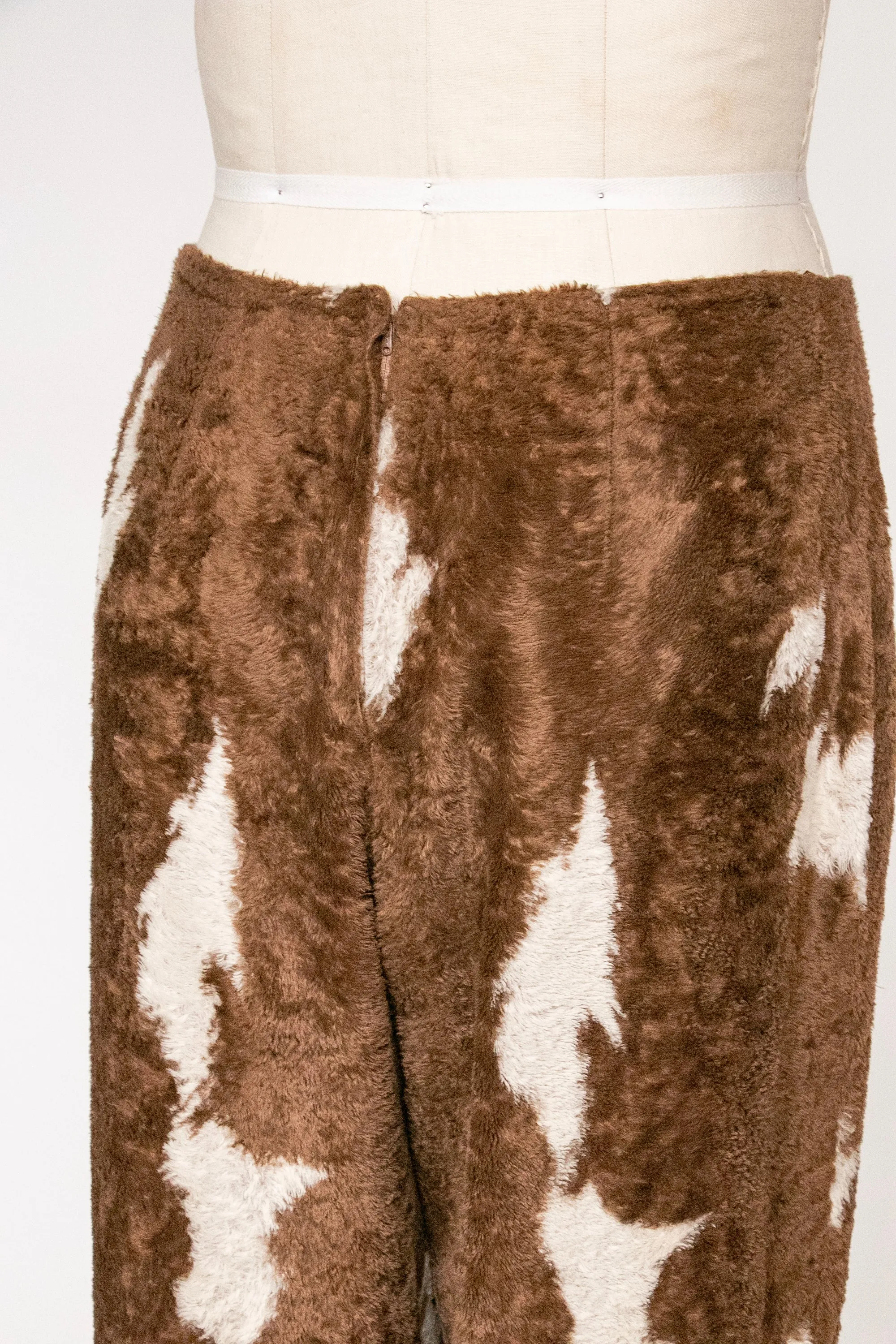 Y2K Pants Faux Fur Cow Print Bil Blass M/L