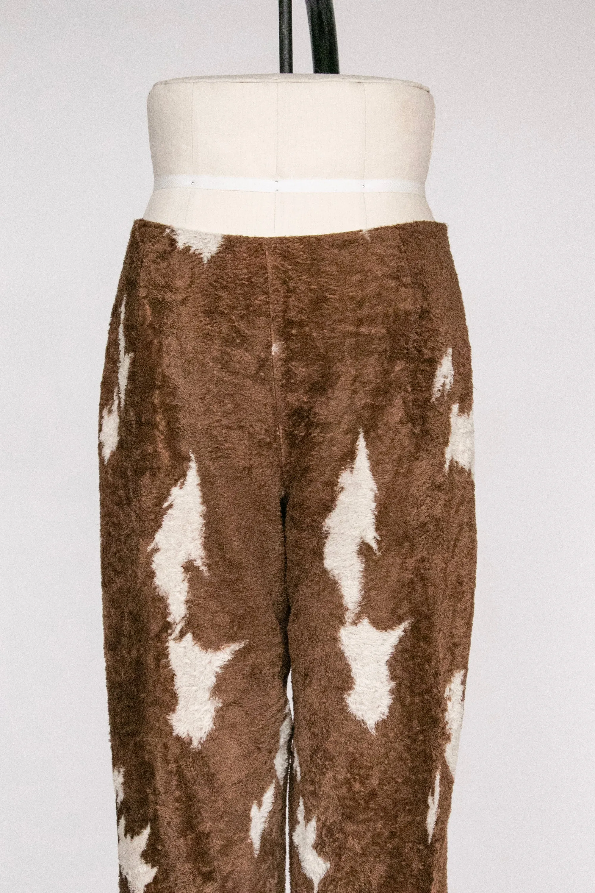 Y2K Pants Faux Fur Cow Print Bil Blass M/L