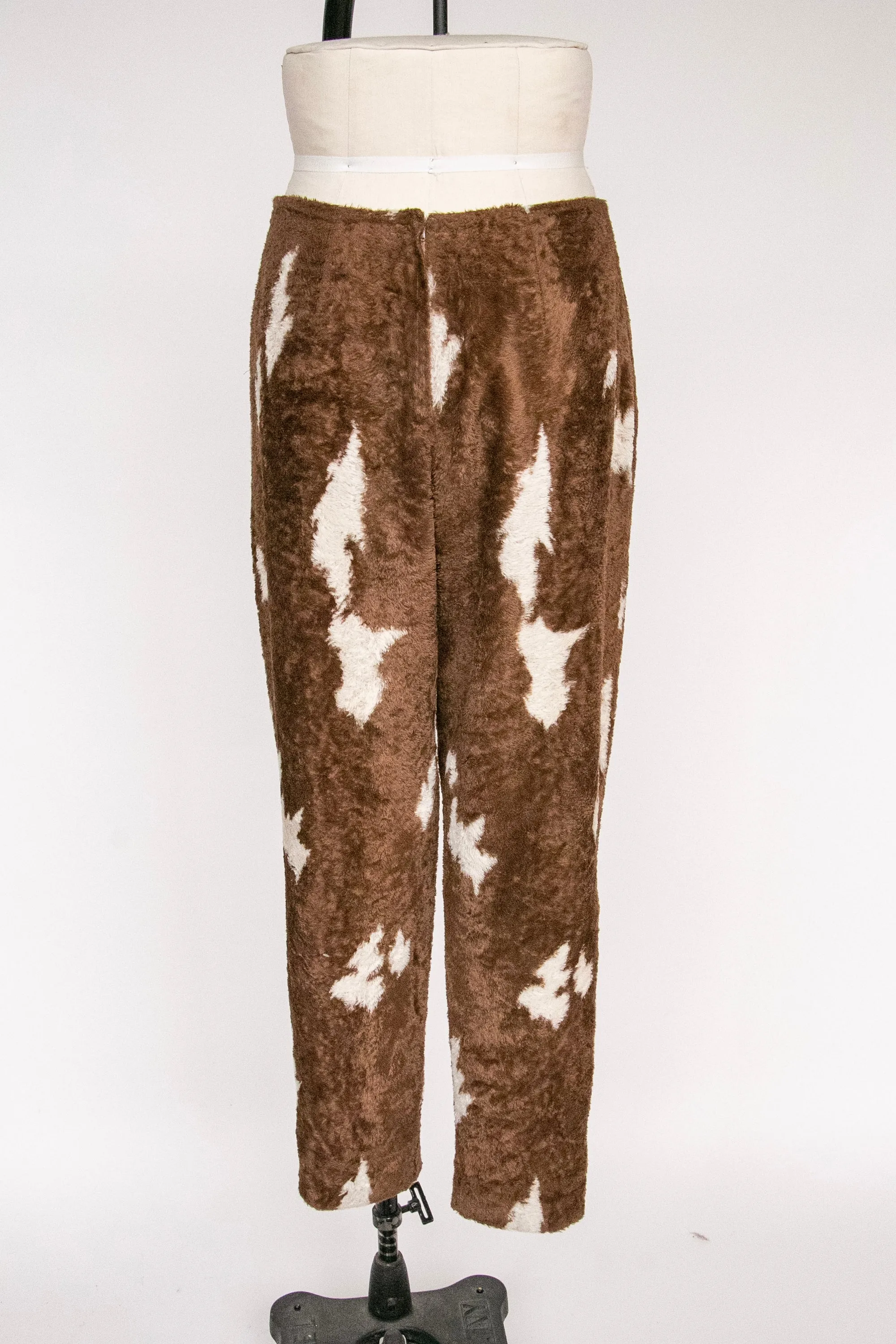 Y2K Pants Faux Fur Cow Print Bil Blass M/L